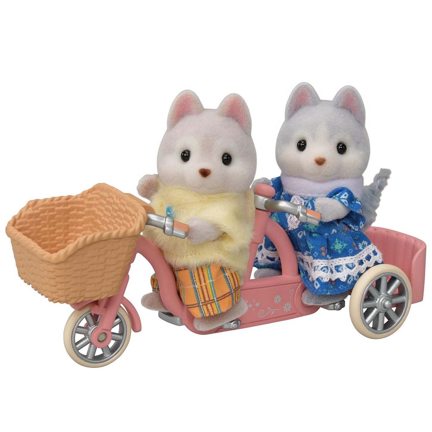 Calico Critters Tandem Cycling Set - Husky Sister and Brother