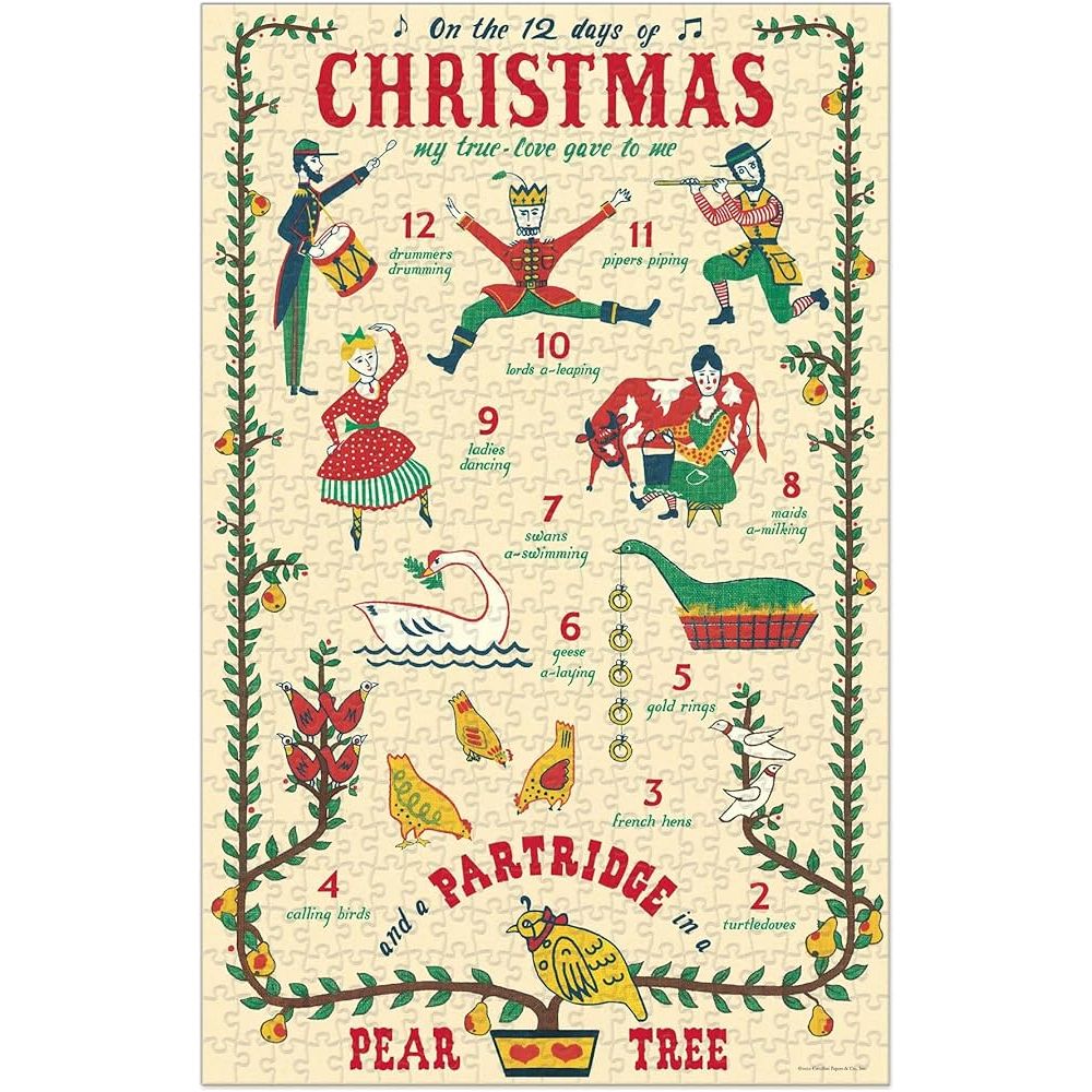 Cavallini & Co. - 12 Days of Christmas 500 Piece Puzzle