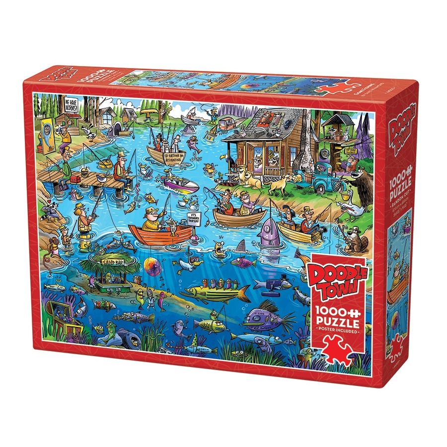 Cobble Hill DoodleTown: Gone Fishing 1000 Piece Puzzle
