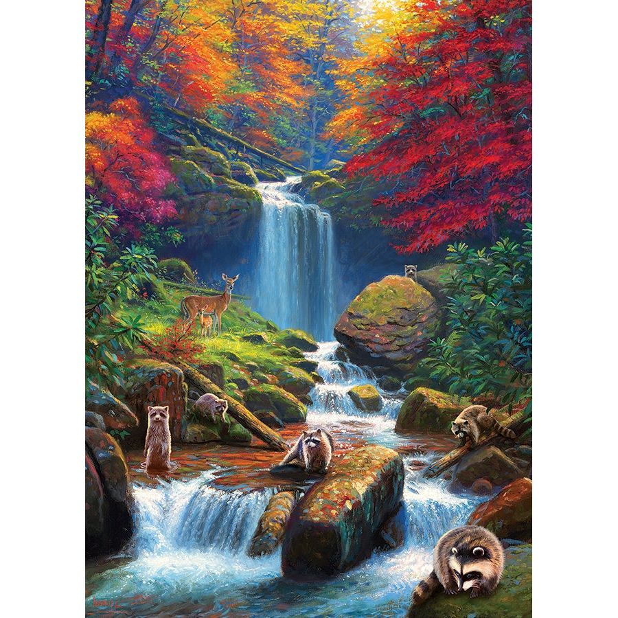 Cobble Hill Mystic Falls in Autumn 1000 Piece Puzzle
