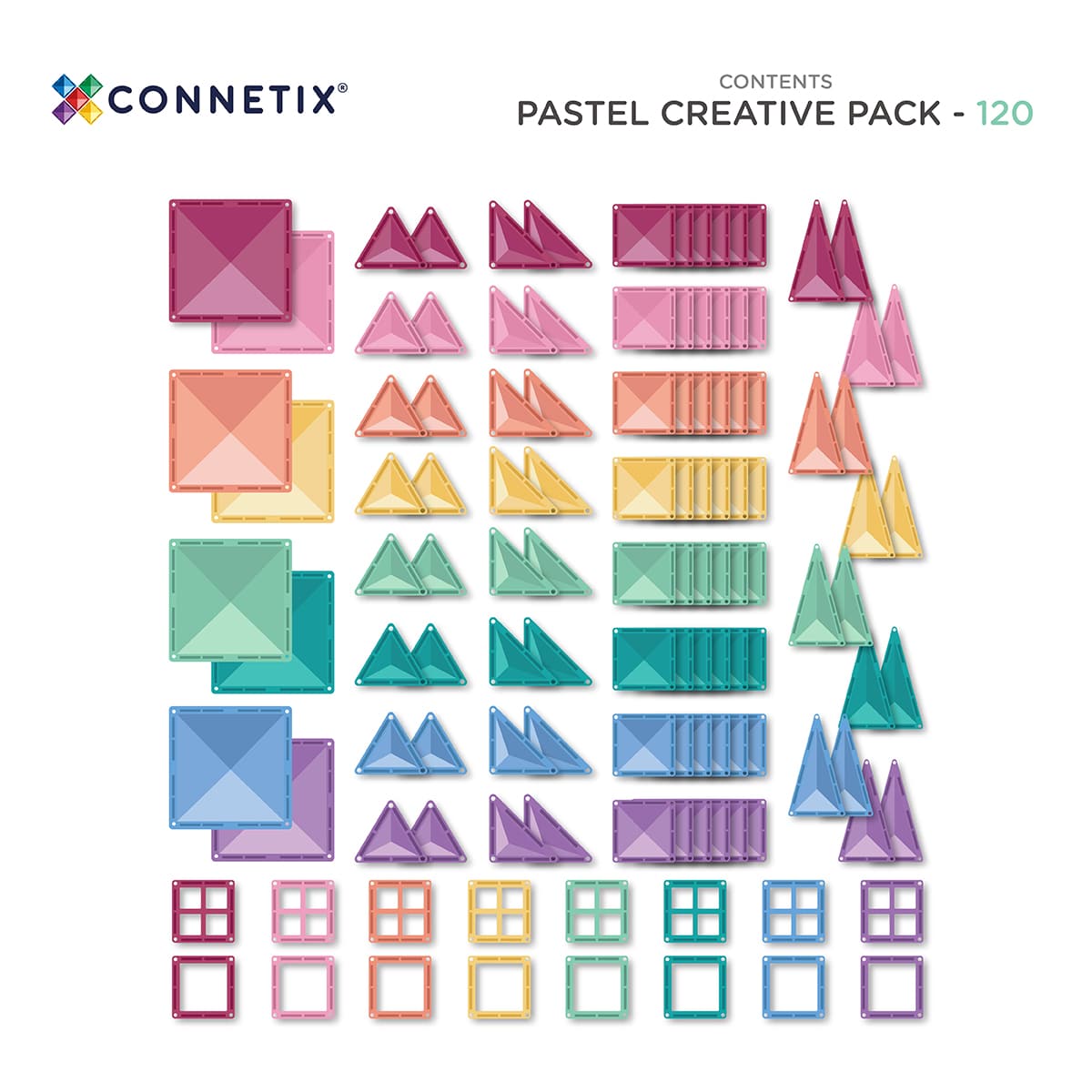 Connetix 120 Piece Pastel Creative Pack