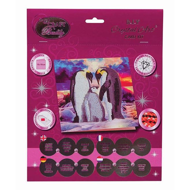 Crystal Art Card - Penguin Family