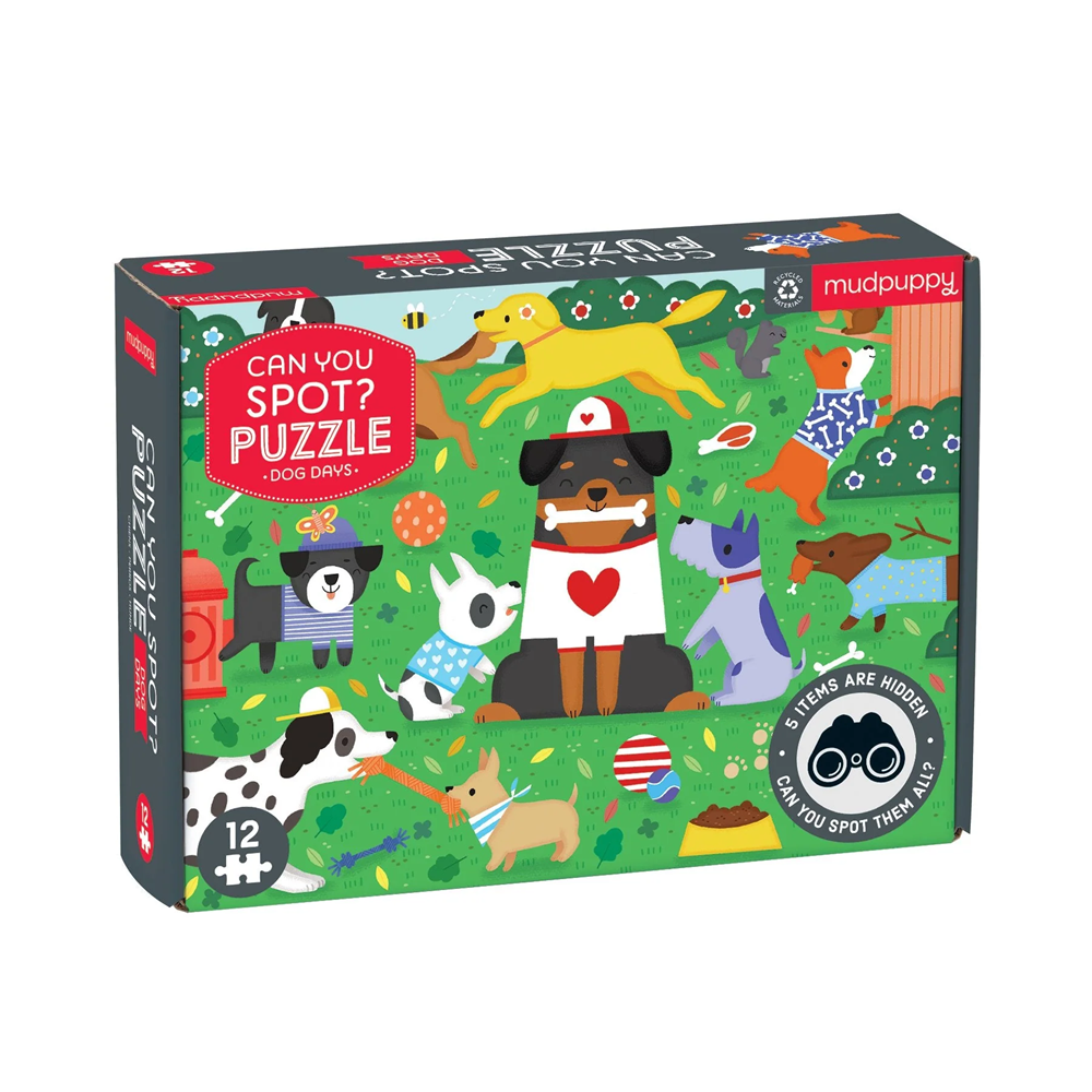 Mudpuppy Dog Days Can You Spot? 12 Piece Puzzle