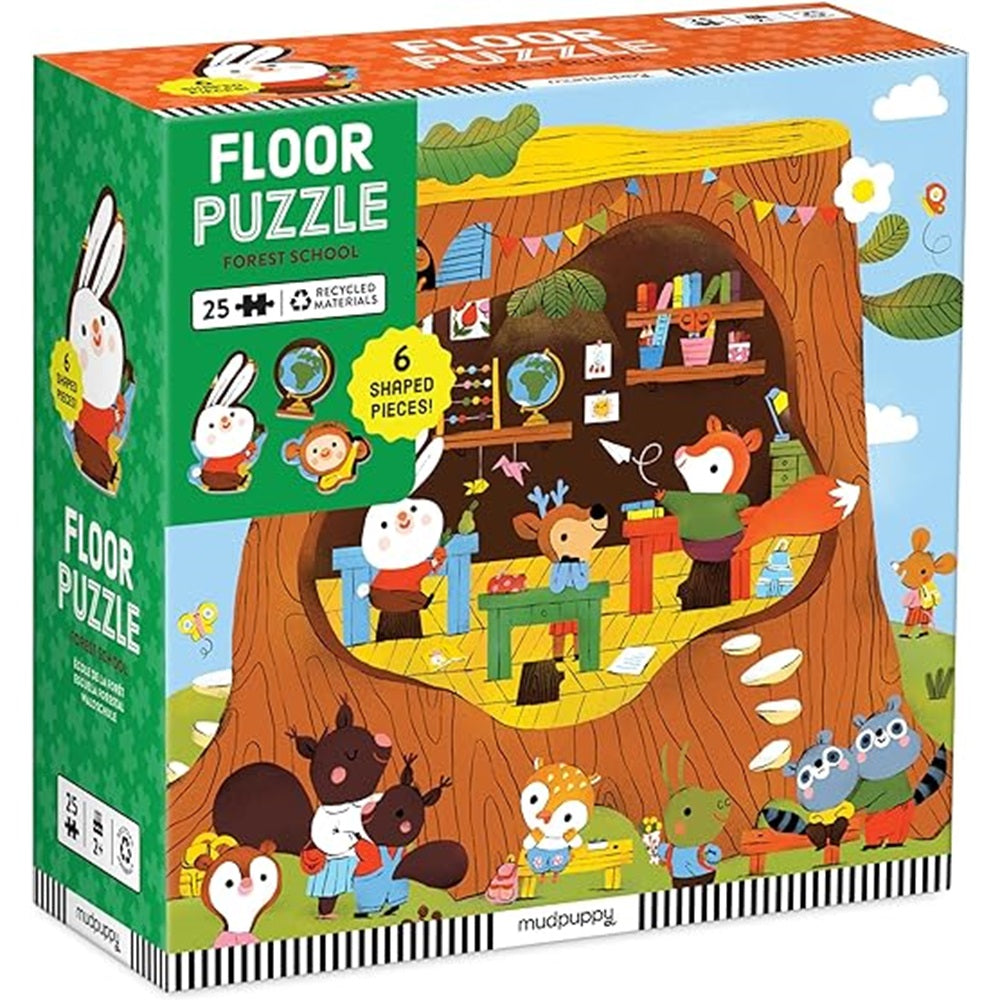 Mudpuppy Forest School 25 Piece Floor Puzzle With Shaped Pieces