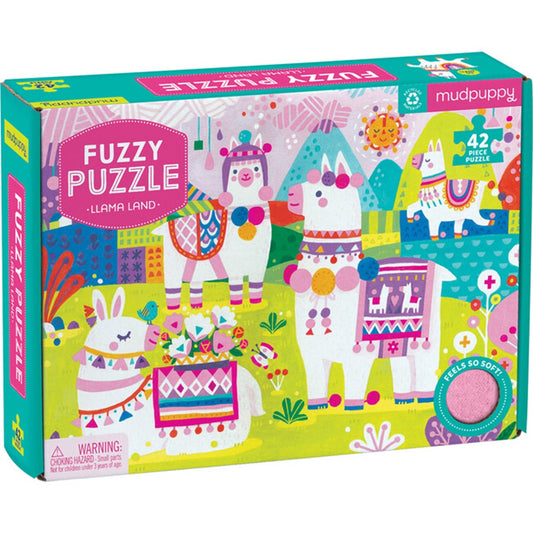 Mudpuppy Llama Land Fuzzy Puzzle 42 Piece Puzzle