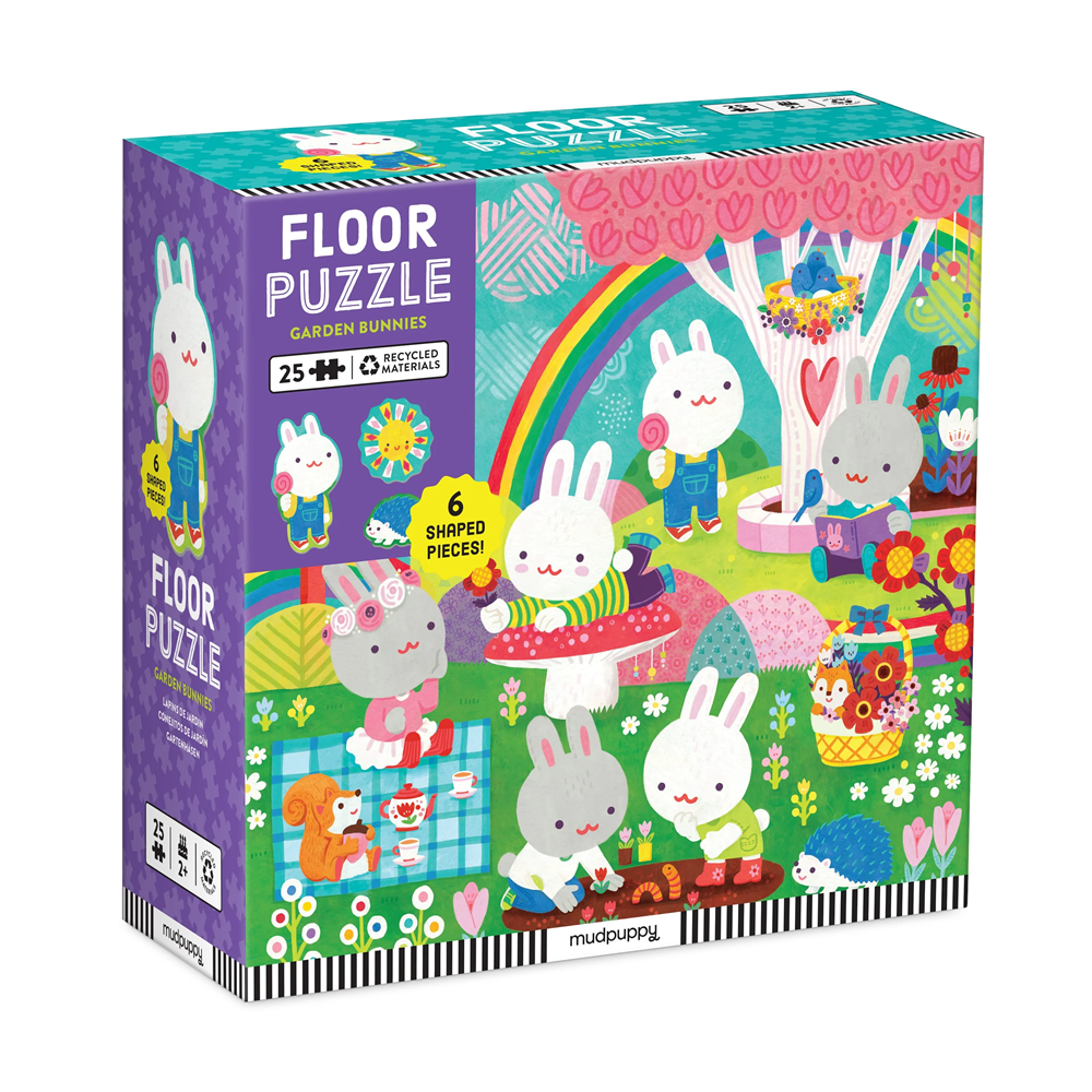 Mudpuppy Garden Bunnies 25 Piece Floor Puzzle