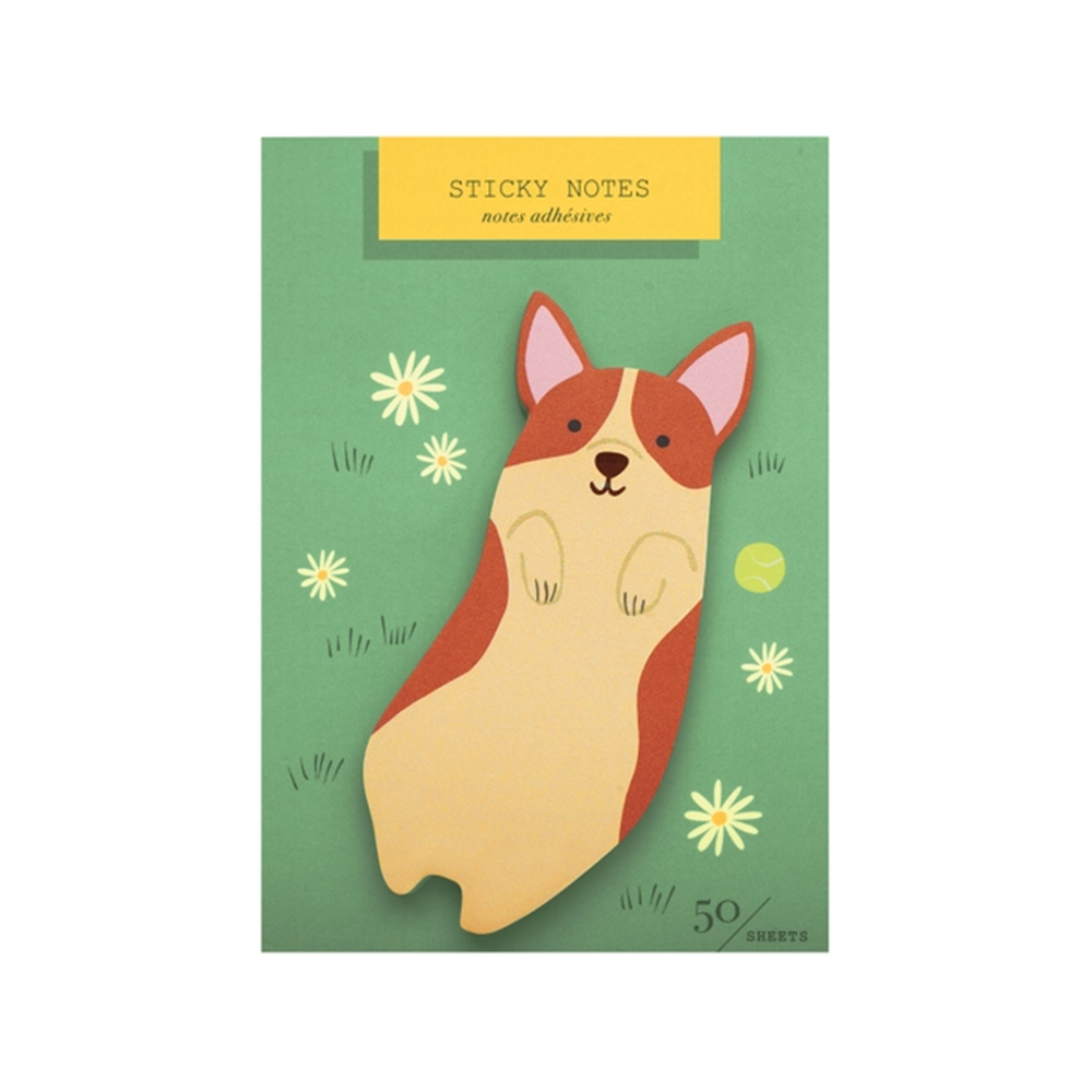 Girl of All Work Corgi Die Cut Sticky Notes