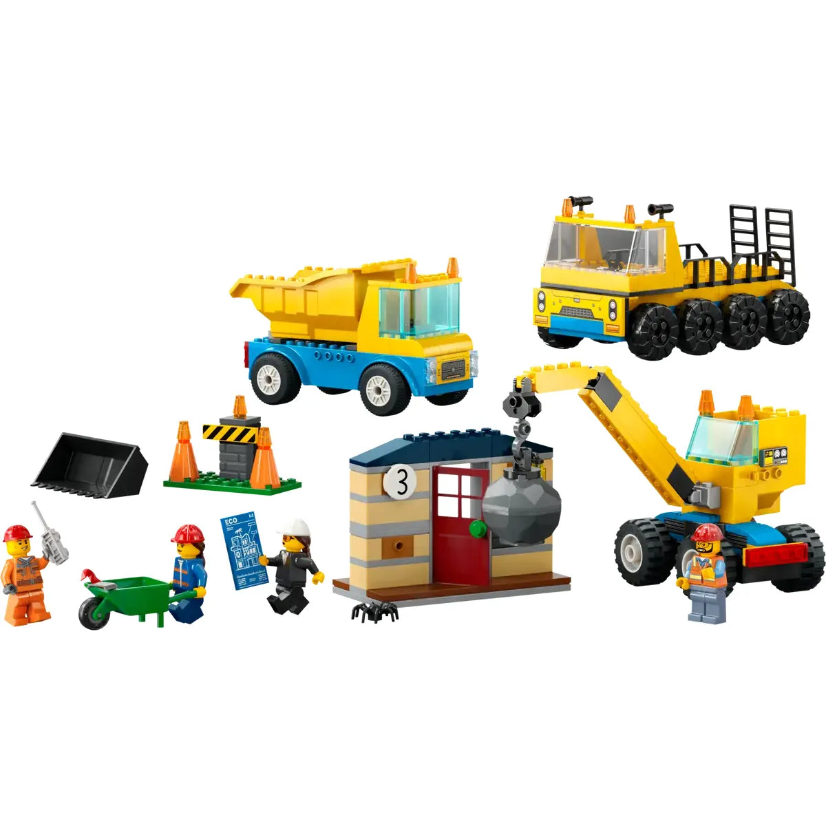Lego City Construction Trucks and Wrecking Ball Crane