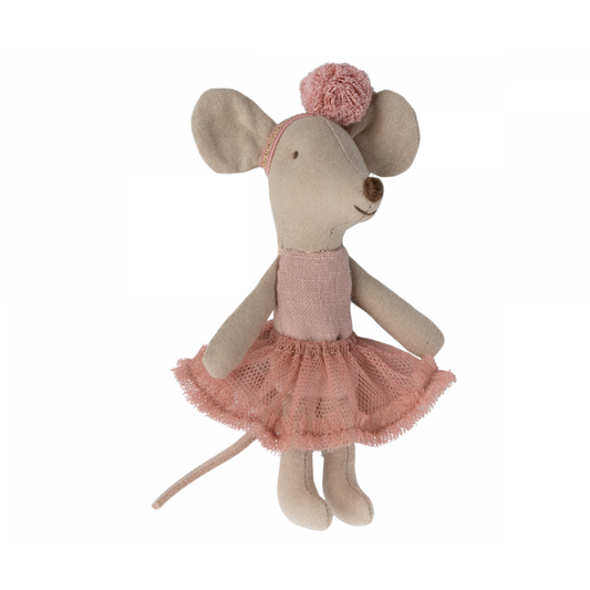 Maileg Little Sister Ballerina Mouse - Rose