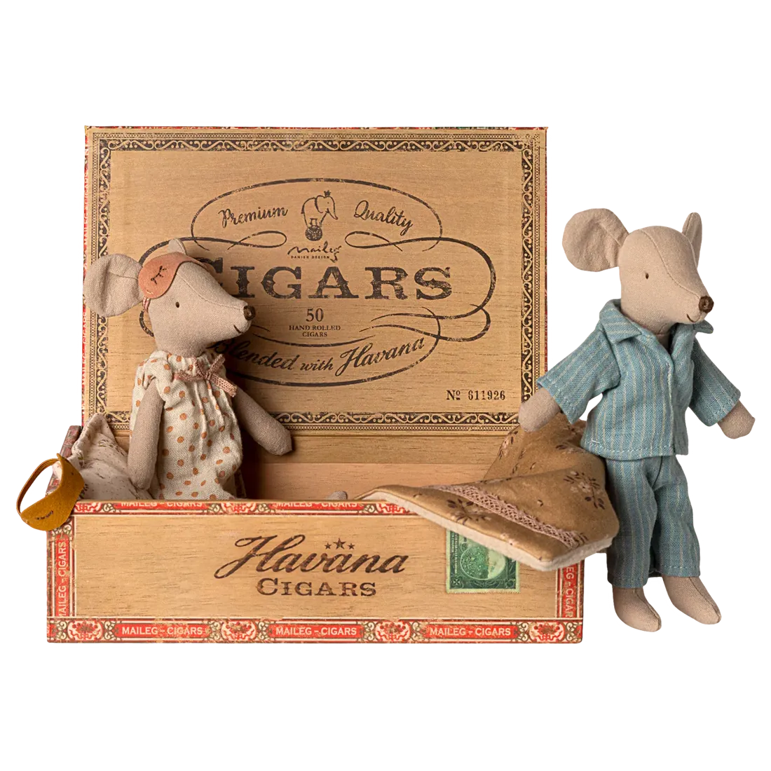 Maileg Mum and Dad Mice in Cigar Box - 2025