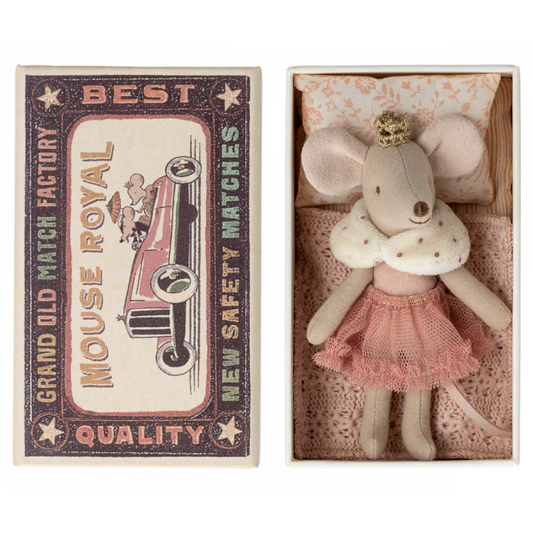 Maileg Princess Mouse Little Sister in Matchbox