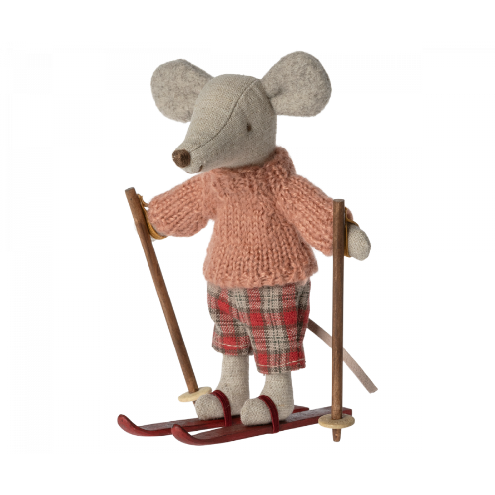 Maileg Winter Big Sister Mouse with Ski Set
