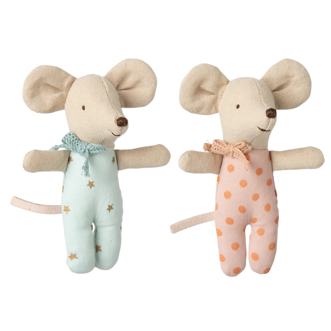 Maileg Baby Mice - Twins in Matchbox -  Horizontal Striped Blanket