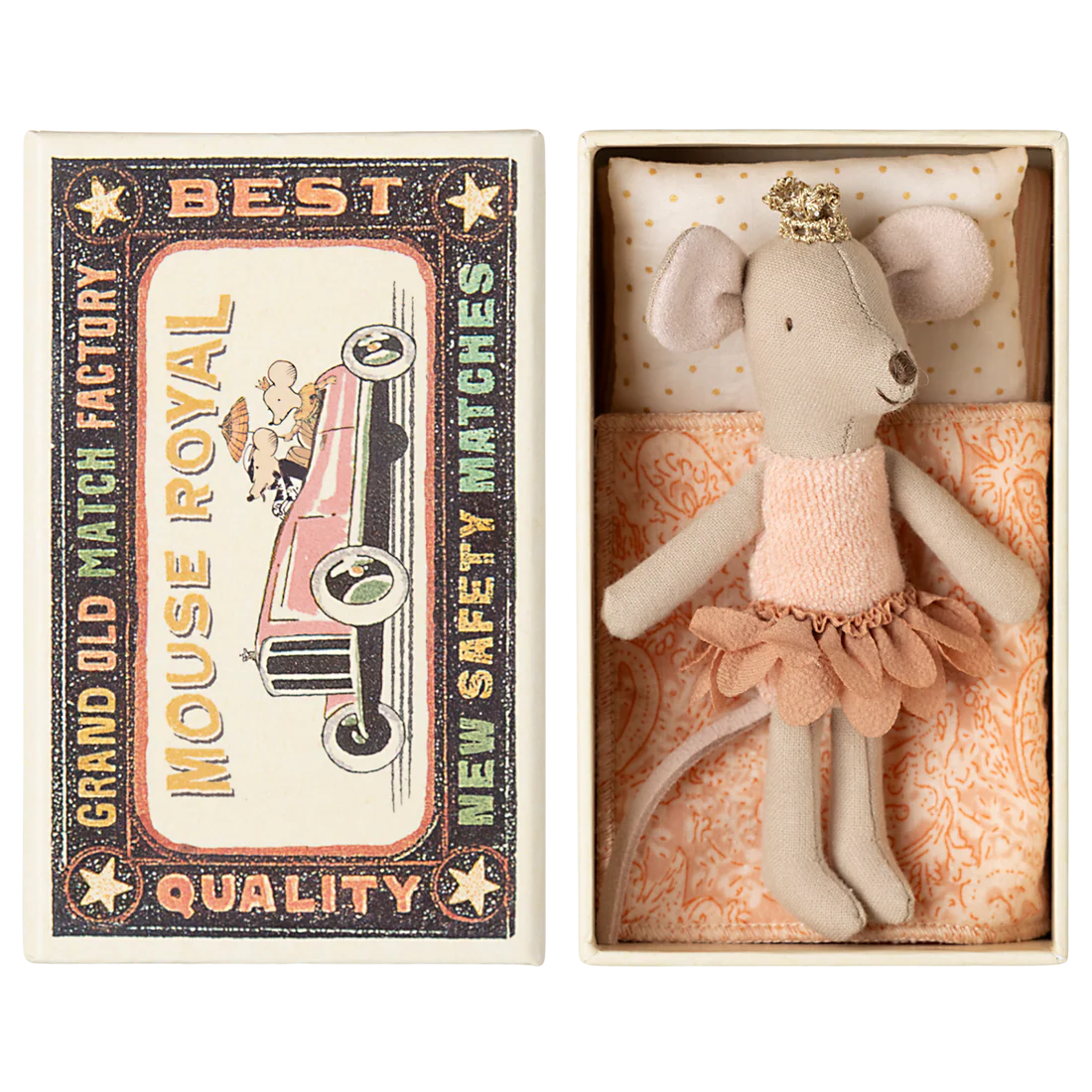 Maileg Princess Mouse Little Sister in Matchbox