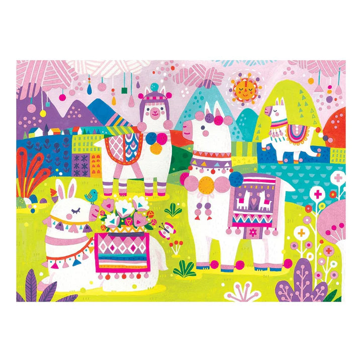Mudpuppy Llama Land Fuzzy Puzzle 42 Piece Puzzle