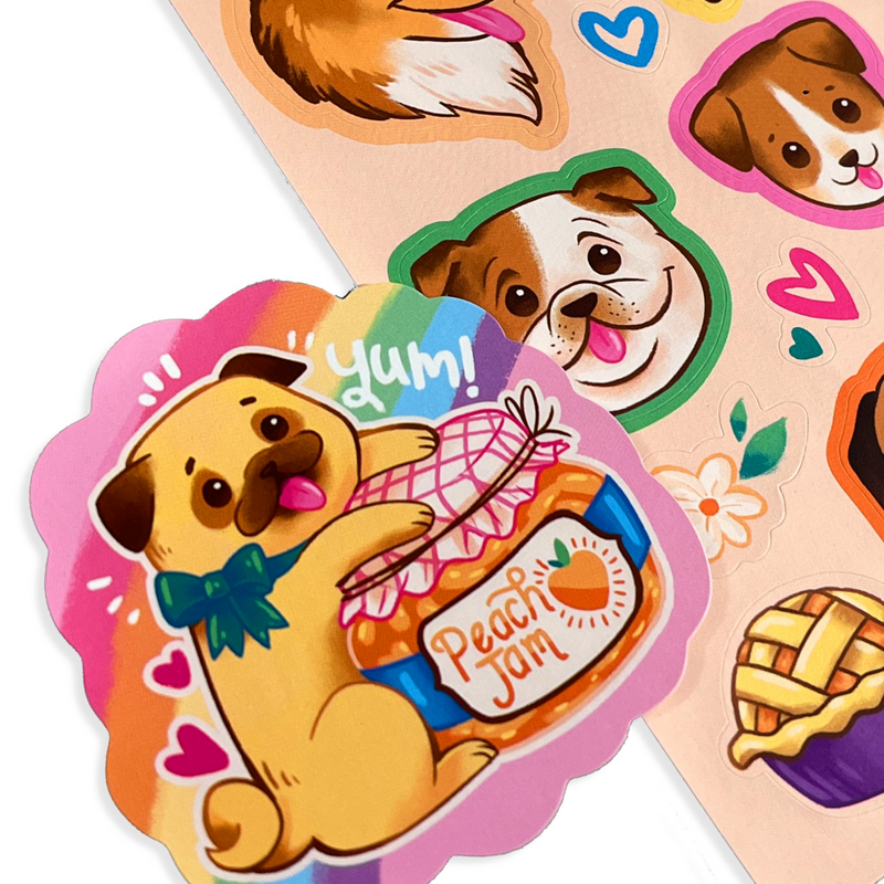 Ooly Stickiville Puppies and Peaches Scented Stickers