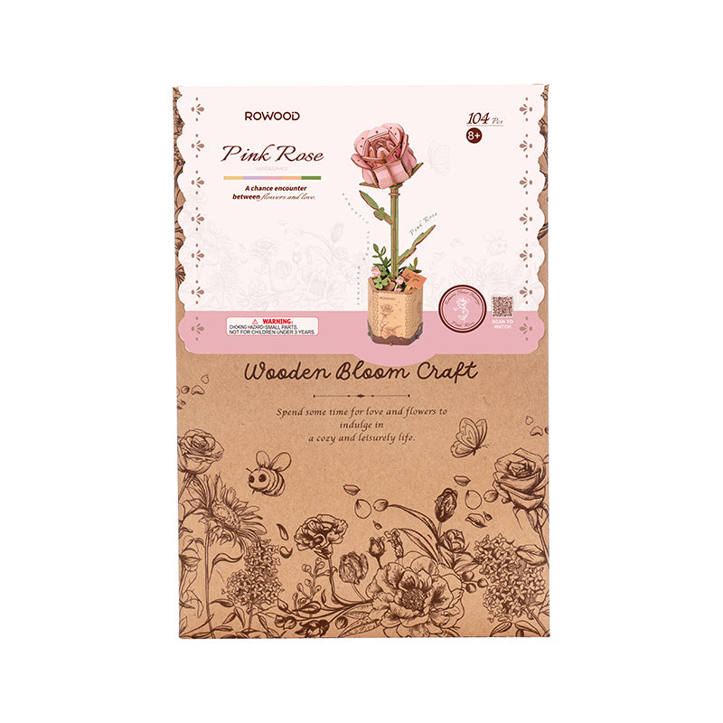 Rowood DIY Flower Puzzle - Pink Rose