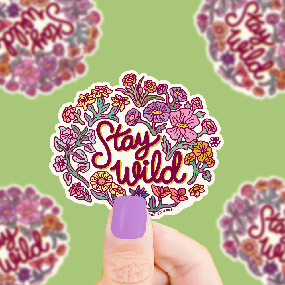 Turtle's Soup Stay Wild Vinyl Sticker