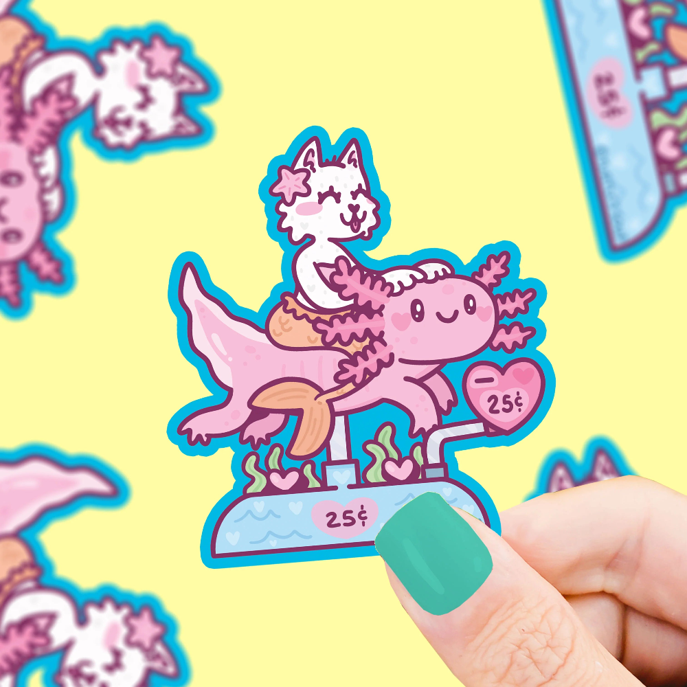 Turtle's Soup Coin Ride Purrmaid Sticker