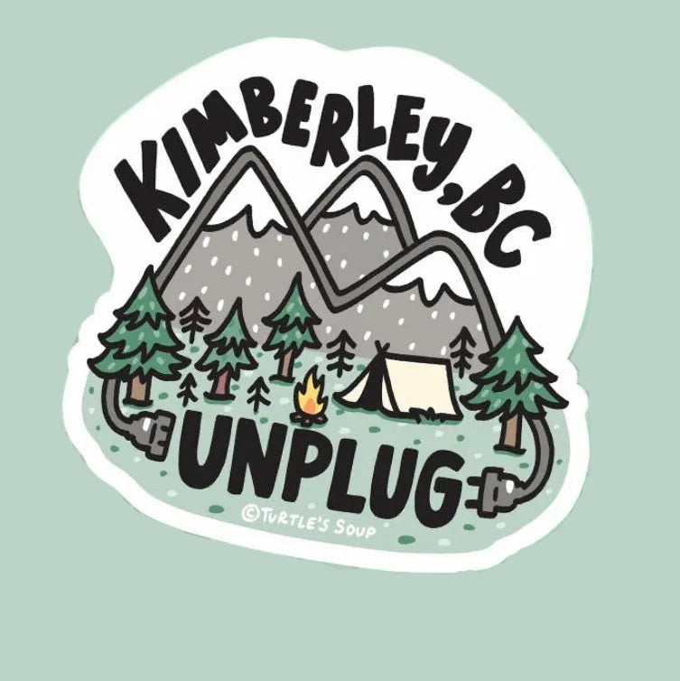 Turtle's Soup Unplug Kimberley, BC Vinyl Sticker
