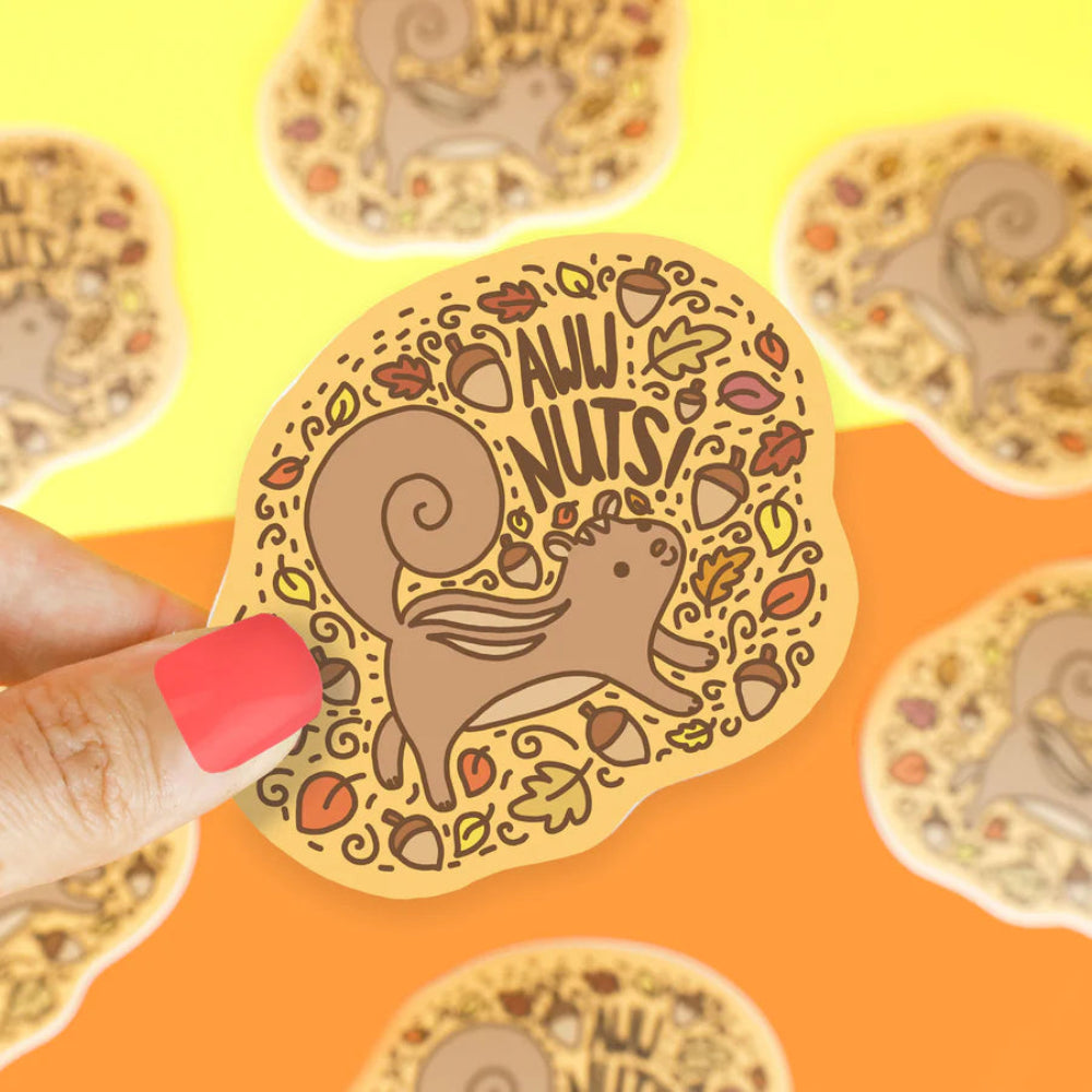Turtle's Soup Aww Nuts! Squirrel Vinyl Sticker