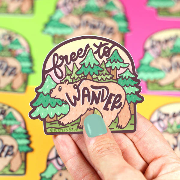 Turtle's Soup Free To Wander Vinyl Sticker