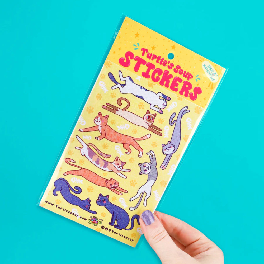 Turtle's Soup Long Cats Sticker Sheet