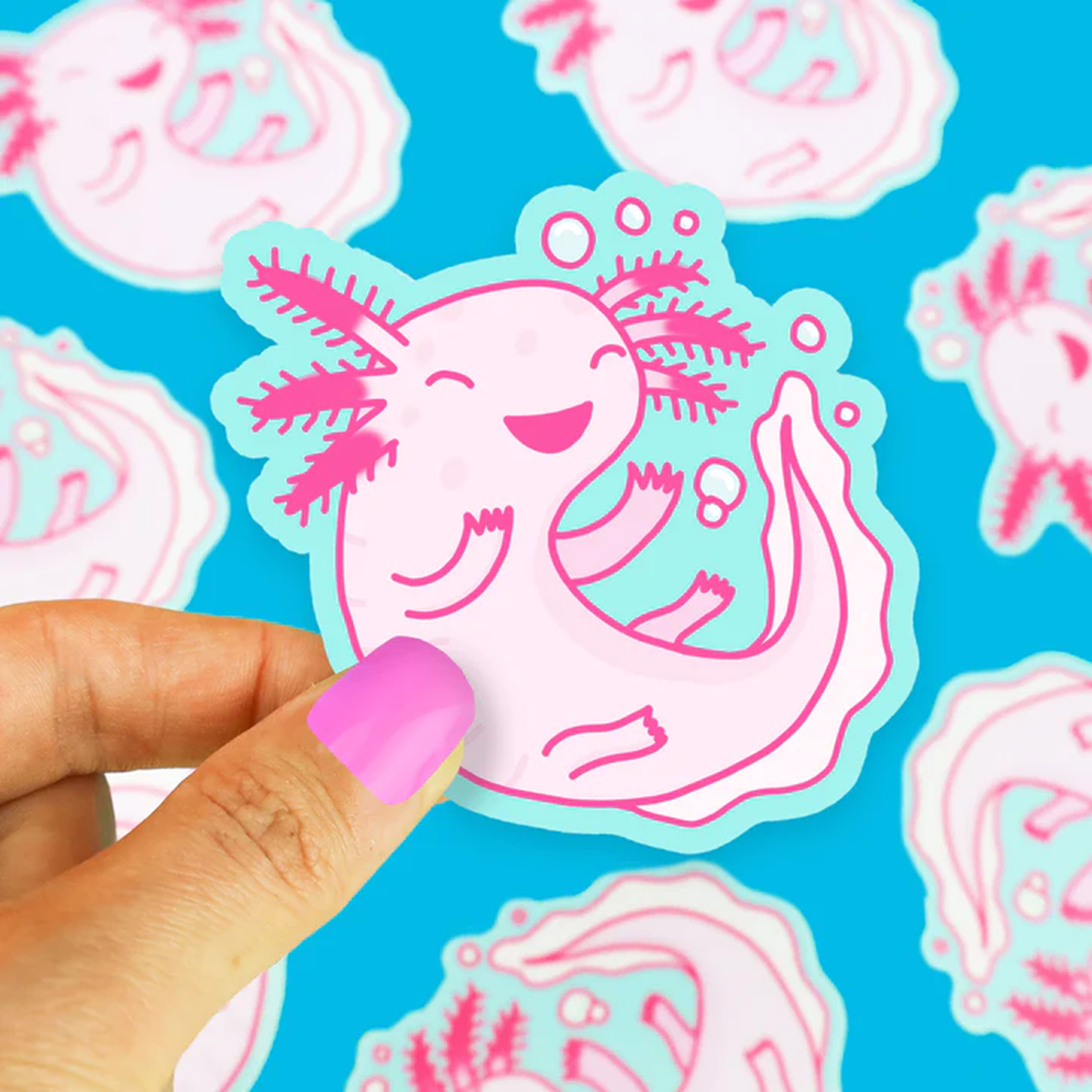 Turtle's Soup Axolotl Vinyl Sticker