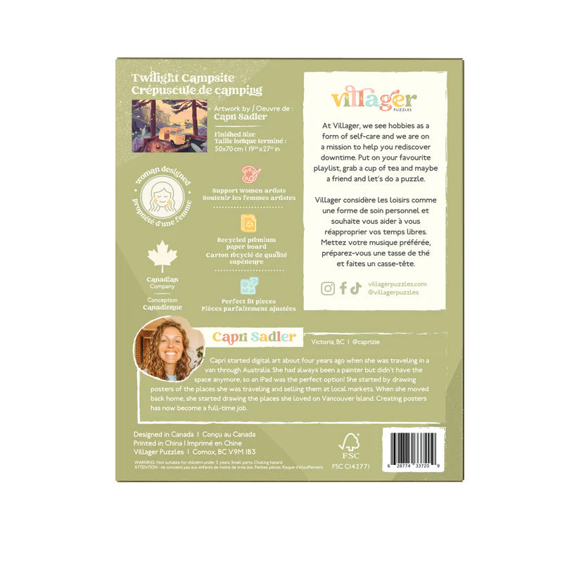 Villager Puzzles Twilight Campsite 1000 Piece Puzzle