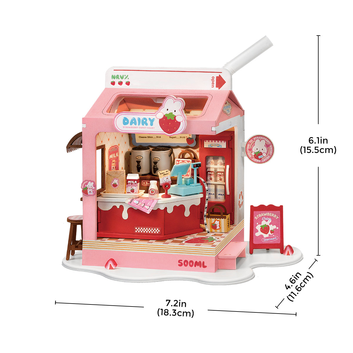 Rolife DIY Miniature House Strawberry Milk Box