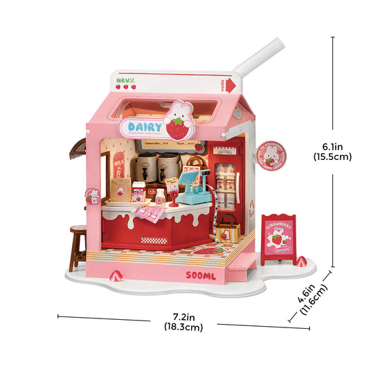 Rolife DIY Miniature House Strawberry Milk Box