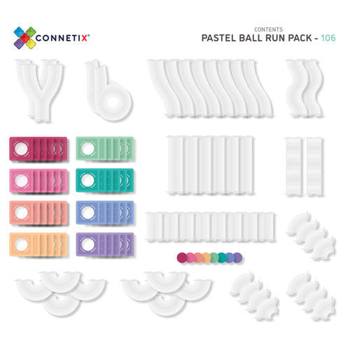 Connetix 106 Piece Pastel Ball Run Set