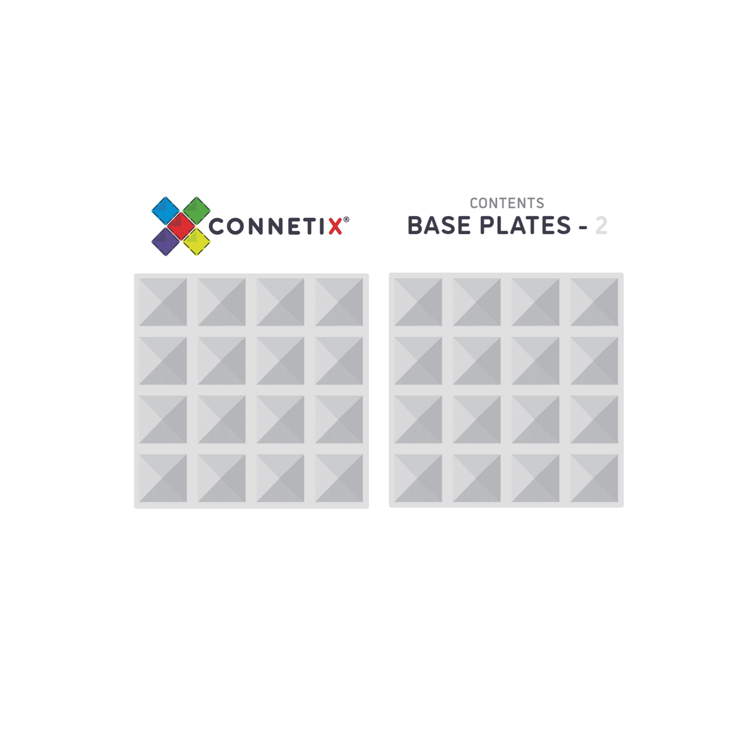 Connetix 2 Piece Clear Base Plate Pack