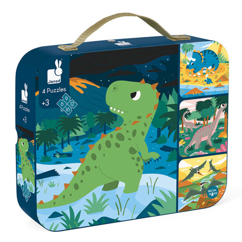 Janod Dinosaurs 4 in 1 Progressive Puzzle