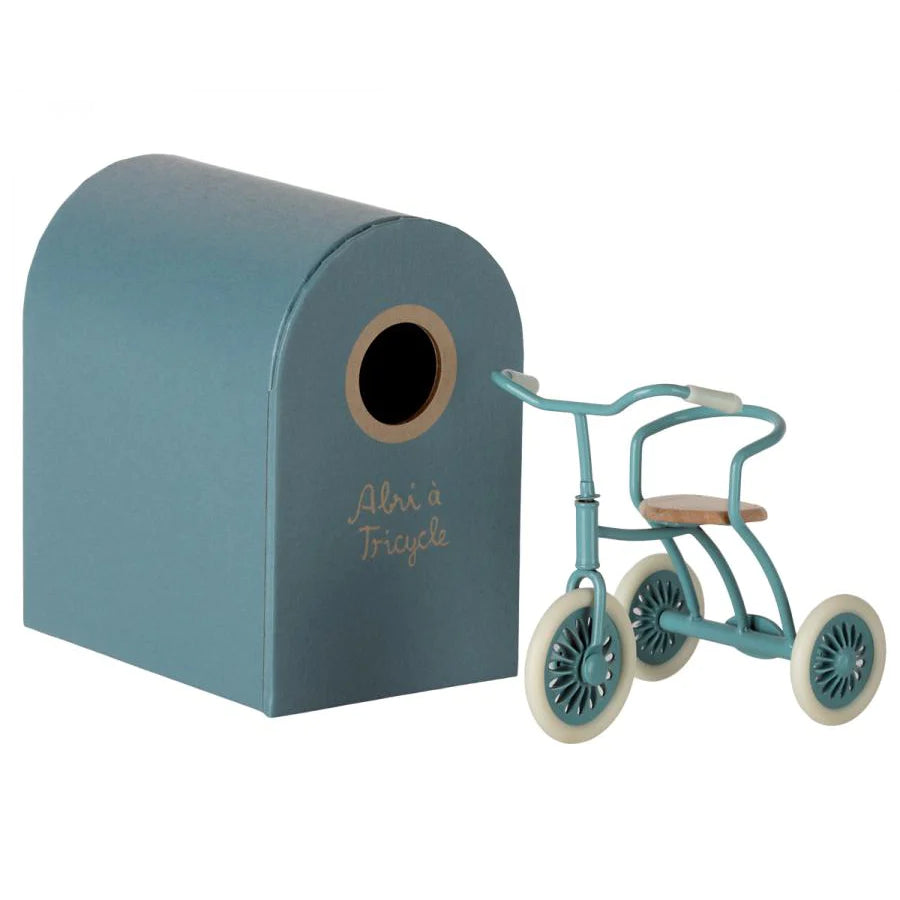 Maileg Mouse Abri a Tricycle - Petrol Blue