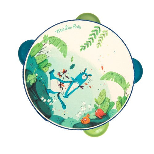 Moulin Roty Dans la Jungle Tambourine - Blue
