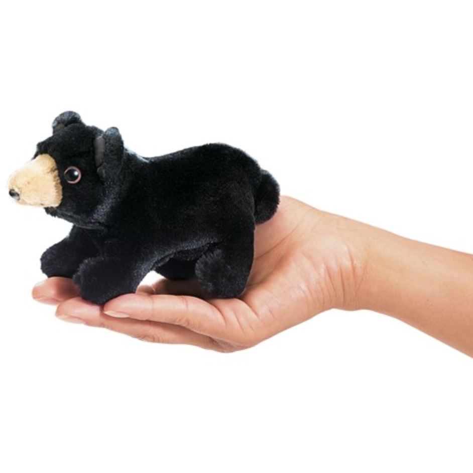Folkmanis Mini Black Bear Finger Puppet