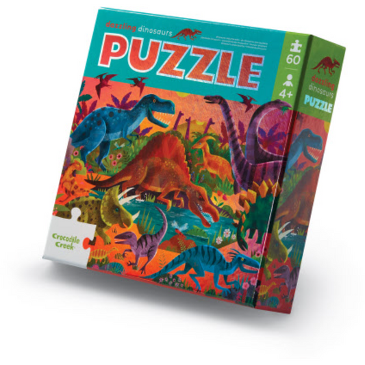 Crocodile Creek Dazzling Dinosaurs 60 Piece Puzzle
