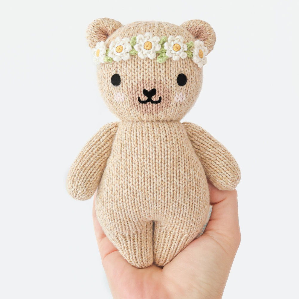Cuddle+Kind Baby Collection Baby Honey Bear (Ivory Floral)