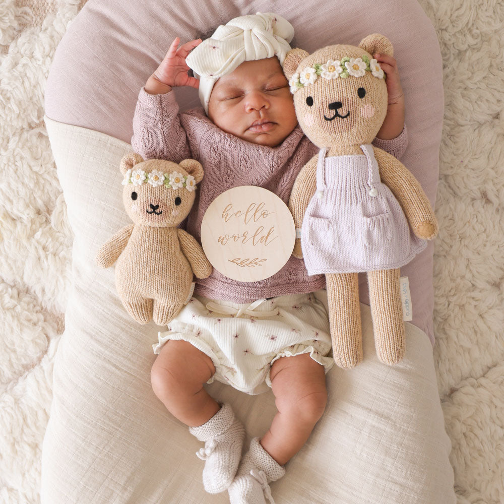Cuddle+Kind Baby Collection Baby Honey Bear (Ivory Floral)