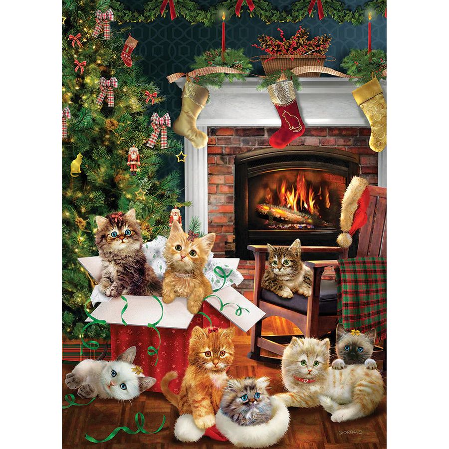 Cobble Hill Christmas Kittens 1000 Piece Puzzle