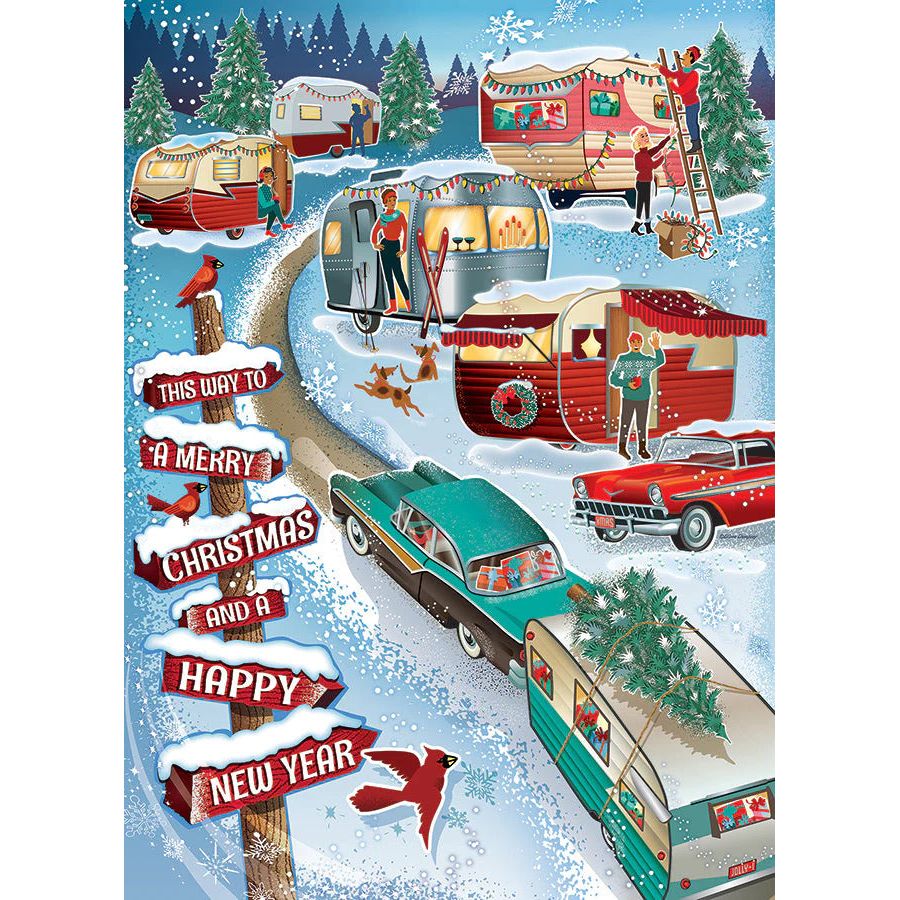 Cobble Hill Christmas Campers 1000 Piece Puzzle