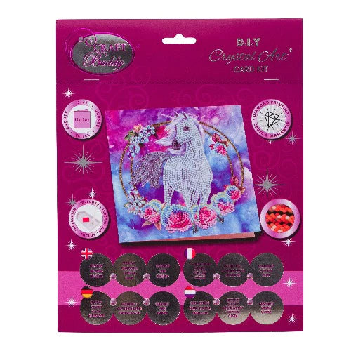 Crystal Art Card - Unicorn Garland