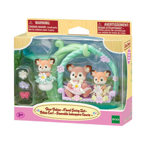 Calico Critters Deer Babies - Floral Swing Set