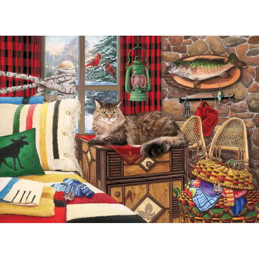 Cobble Hill Lodge Cat 1000 Piece Puzzle