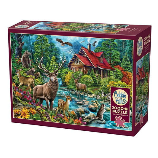 Cobble Hill Red-Roofed Cabin 2000 Piece Puzzle