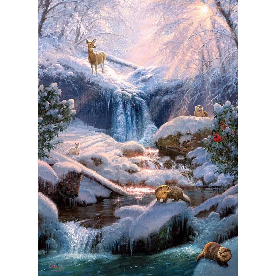 Cobble Hill Mystic Falls in Winter 1000 Piece Puzzle