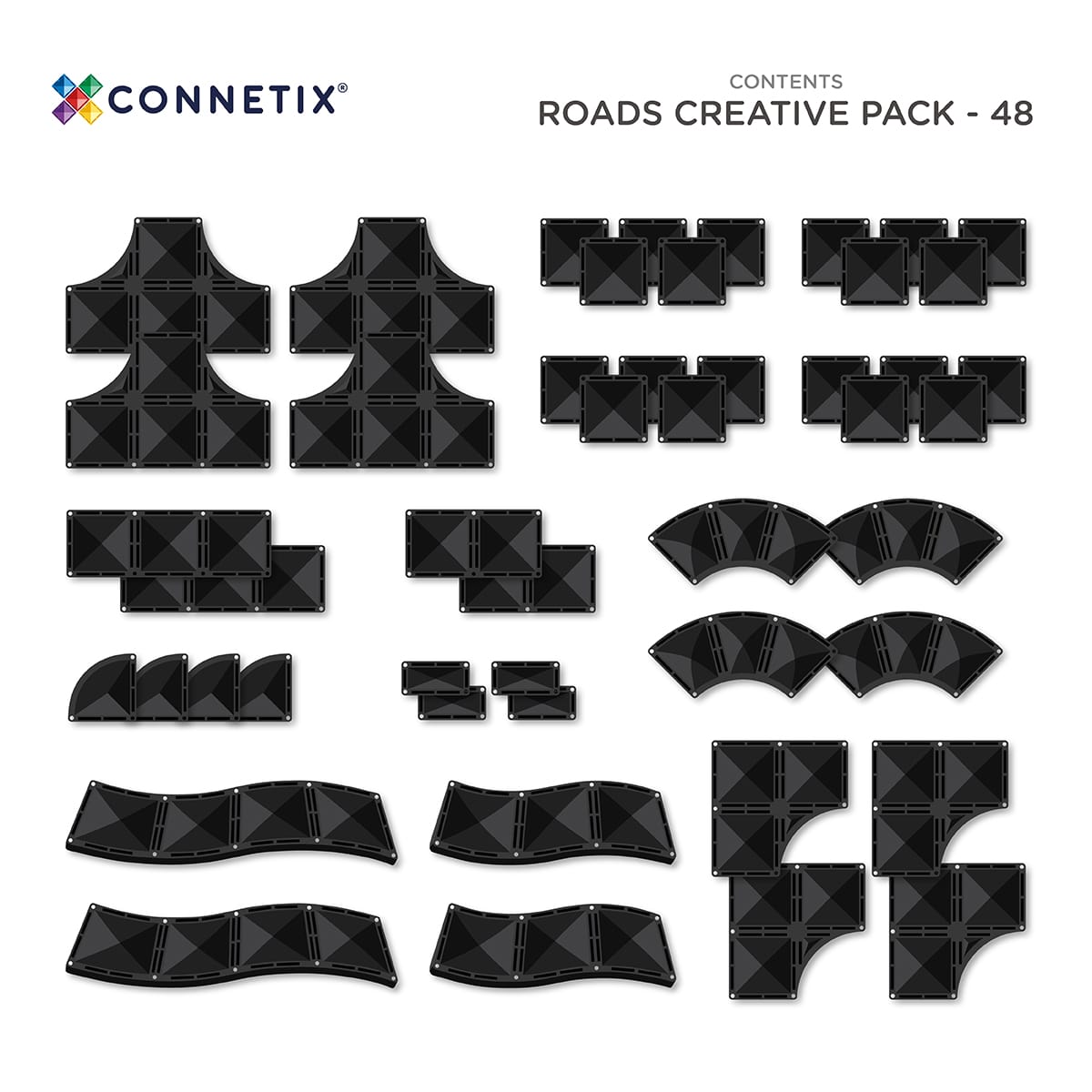 Connetix 48 Piece Roads Pack