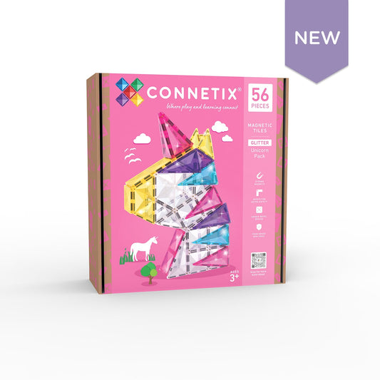 Connetix 56 Piece Glitter Unicorn Pack