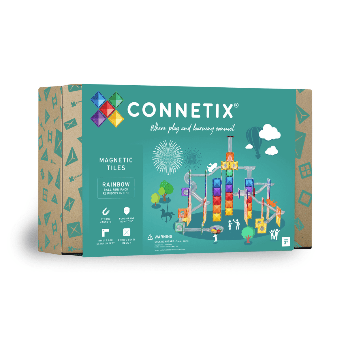 Connetix 92 Piece Rainbow Ball Run Set